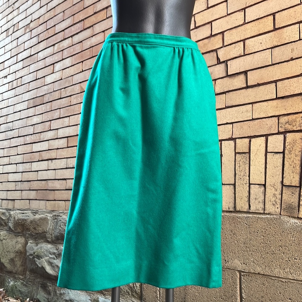 Vintage Pendleton Lined Green Wool Skirt Size 12